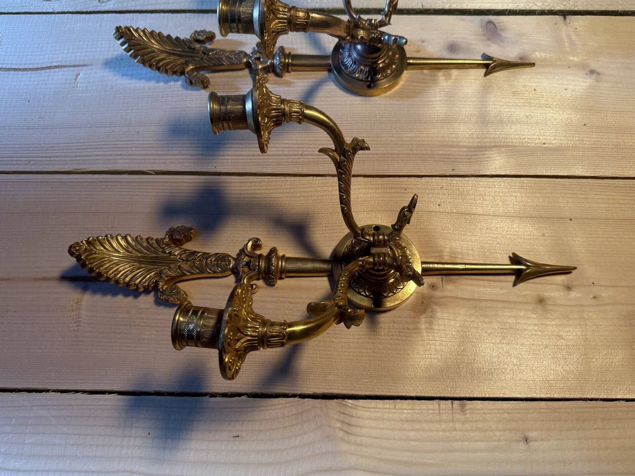 Paire d'appliques en bronze de style Empire