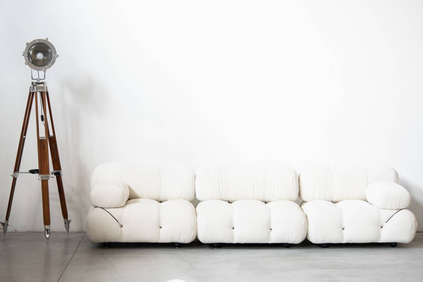 Camaleonda, B&B 2-seater sofa and 3-seater sofa in bouclè fabric, 1970