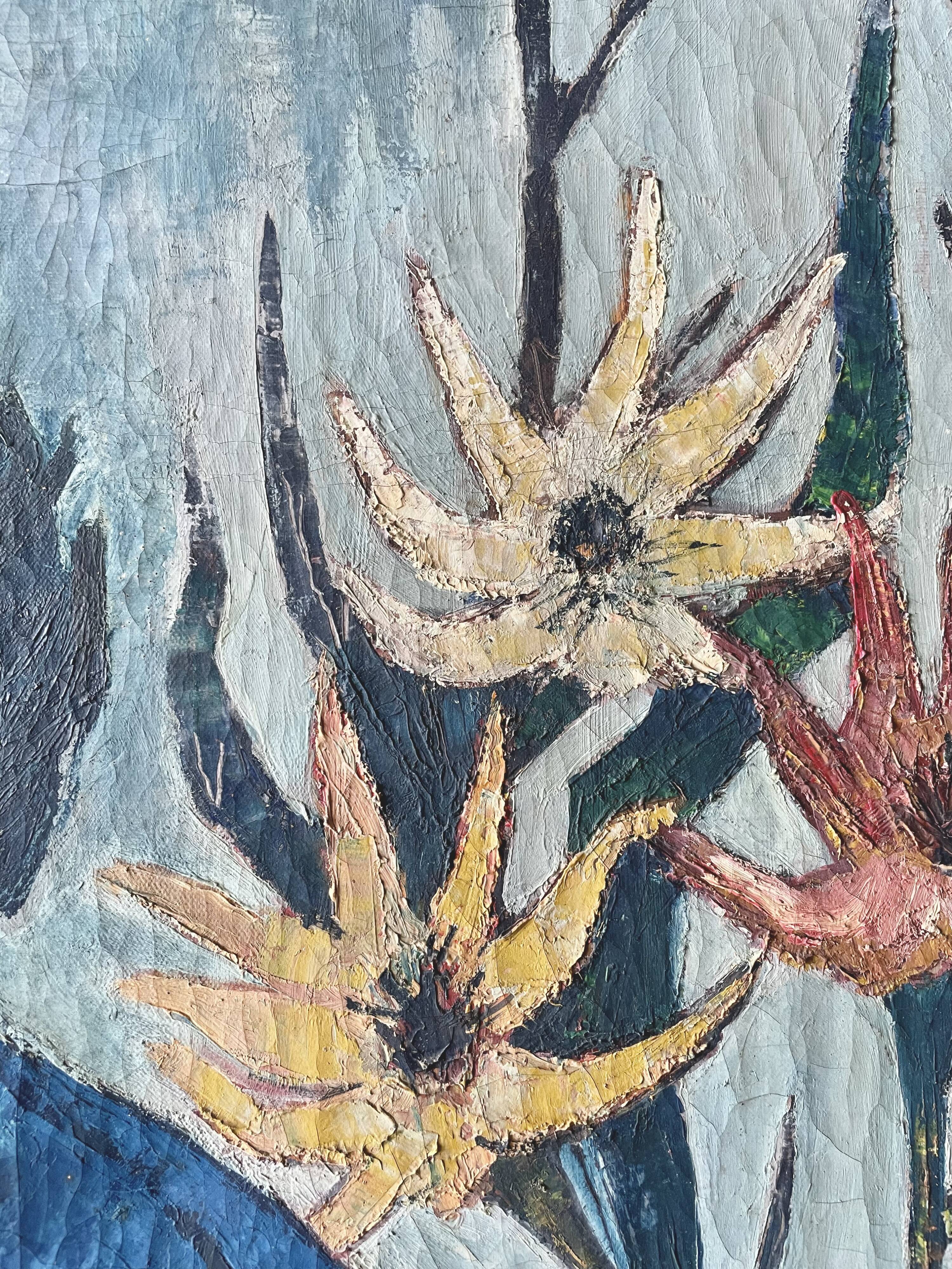 Female portrait – Modernist painting from the 1950s – School of Paris – Jean Be