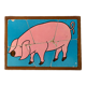 Wooden puzzle frame from the 50s/60s depicting a pink pig