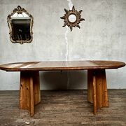 Large Scandinavian pine table - 6 chairs