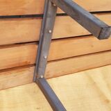 Metal and wood locker room bench