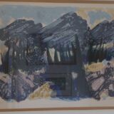 Landscape of Provence, lithograph signed Sarthou