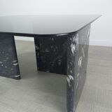Coffee table design 80s vintage marble glass