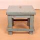 Old workshop bedside table in original blue patina burmese teak