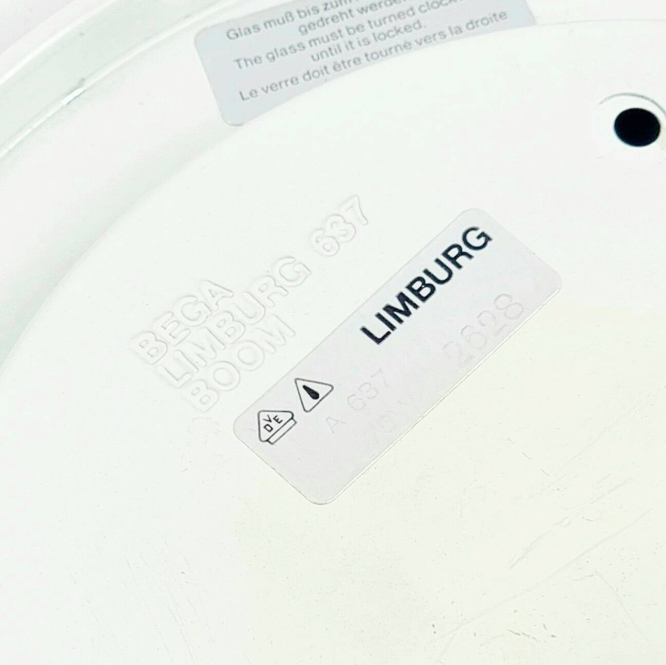 Plafonnier/applique murale en verre bullé de style Mid-Century par H. Tynell, années 1960