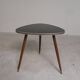 Triangular vintage side table, coffee table, tripod