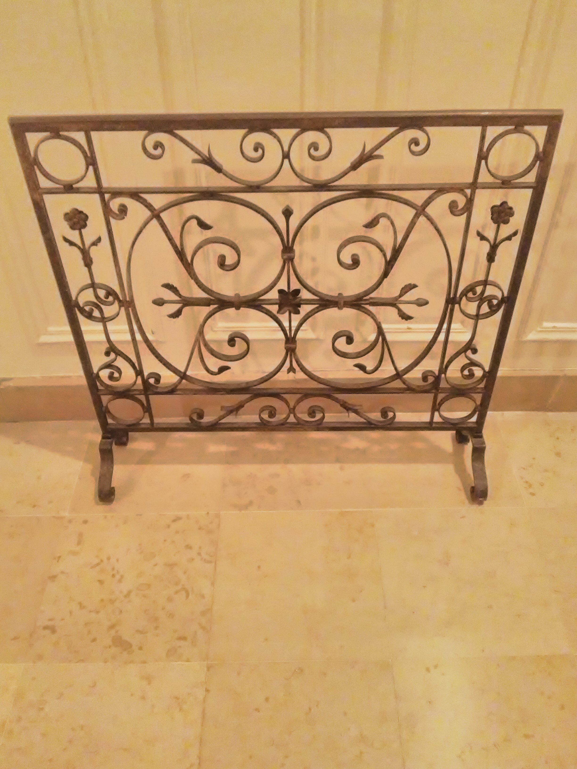 fireproof fireplace wrought iron