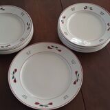 Service 14 plates 1 ceramic dish from St Amand
