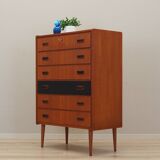 Teak chest of drawers, Danish design, 1970s, production: Denmark