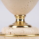 Philippe Barbier lamp travertine brass Hollywood Regency