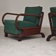Paire de fauteuils Art déco vert par Jindrich Halabala, Prague 1930