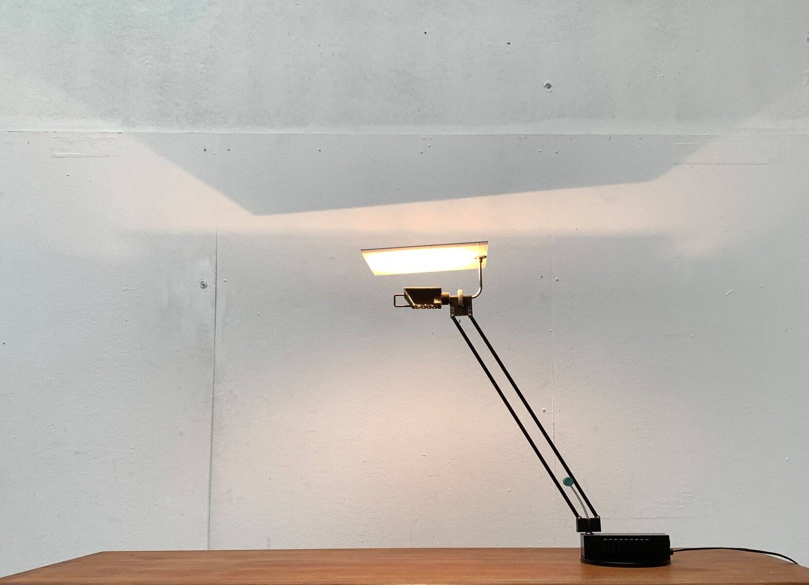 Postmodern table lamp W.O. by Sacha Ketoff for Aluminor, France, 1980s