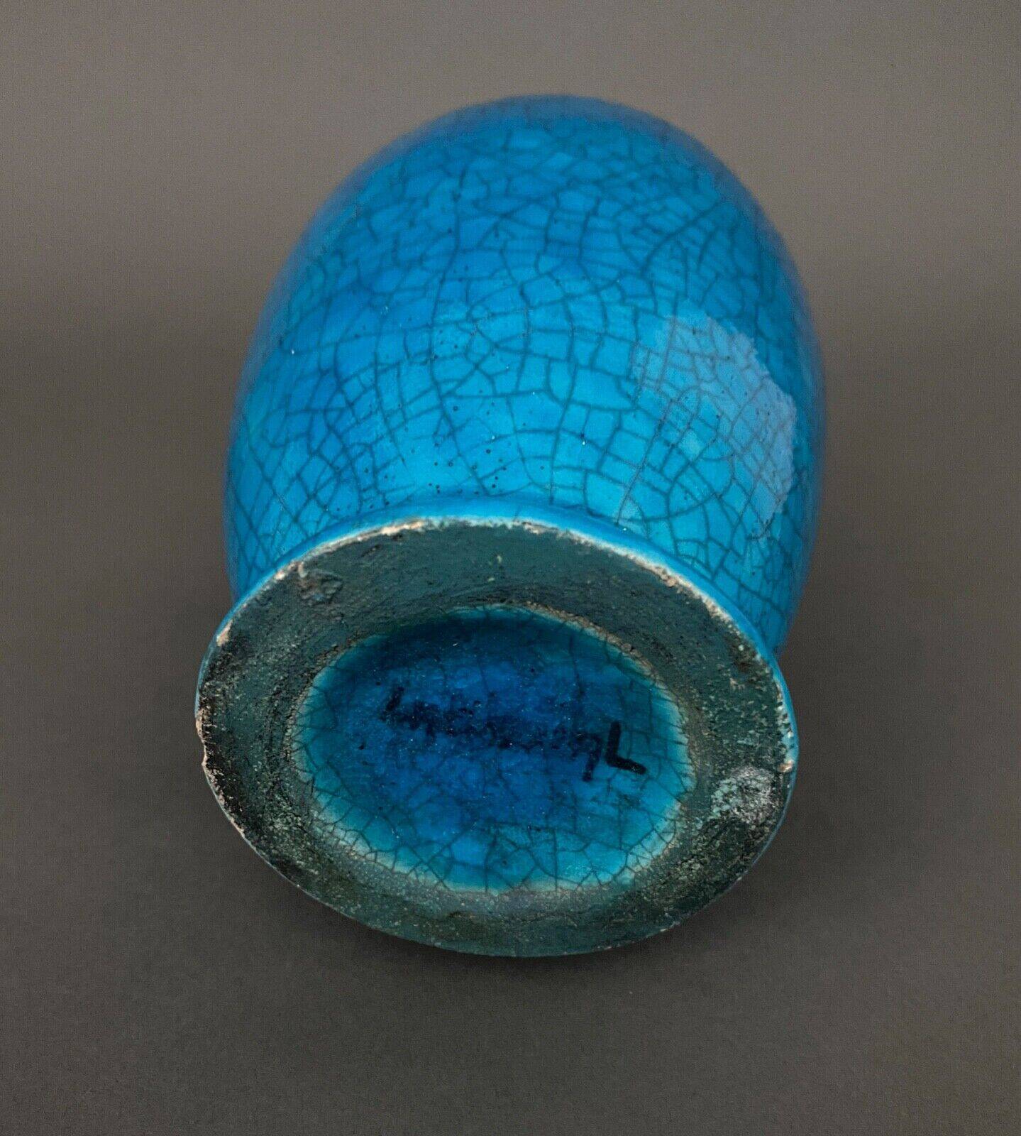 Cracked ceramic vase by Lachenal 1930 ovoid shape