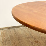 Extendable round mid century teak dining table, 1950s, Denmark