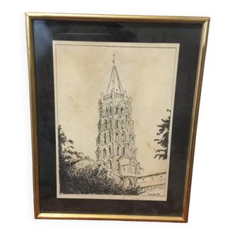 Lithographic engraving Saint Sernin