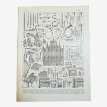 Lithograph on musical instruments from 1928