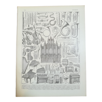 Lithographie sur les instruments de musique de 1928