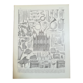 Lithograph on musical instruments from 1928