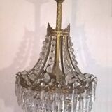 Lustre ancien forme montgolfière en laiton 4 feux