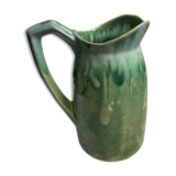 Turquoise green enamelled ceramic pitcher
