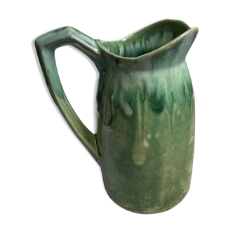 Pichet en céramique émaillée vert turquoise