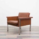 Leather armchair, 1970s, manufacturer Sitag, cognac brown leather.