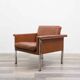 Fauteuil en cuir, années 1970, fabricant Sitag, cuir marron cognac.