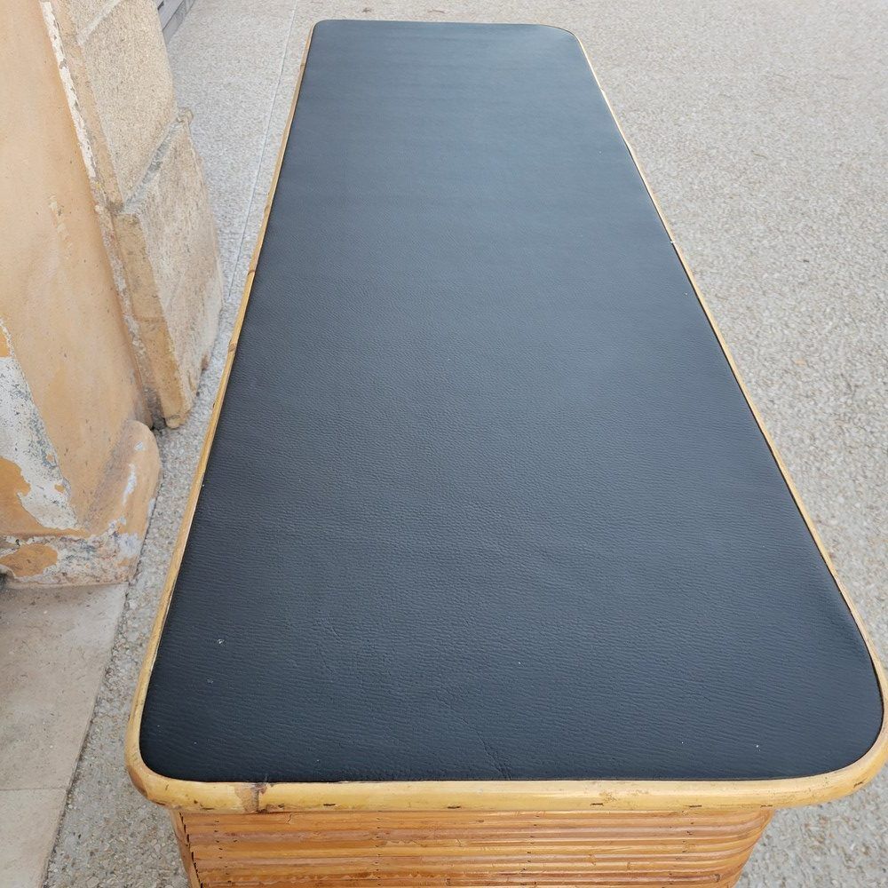 Comptoir de bar vintage en rotin