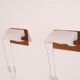 Paire d'applique scandinave en teck et acrylique 1970