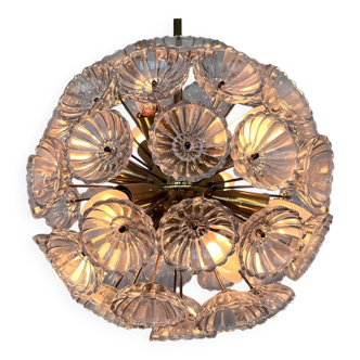Beautiful brass and glass Space Age Sputnik, Dandelion, 1960s / Germany