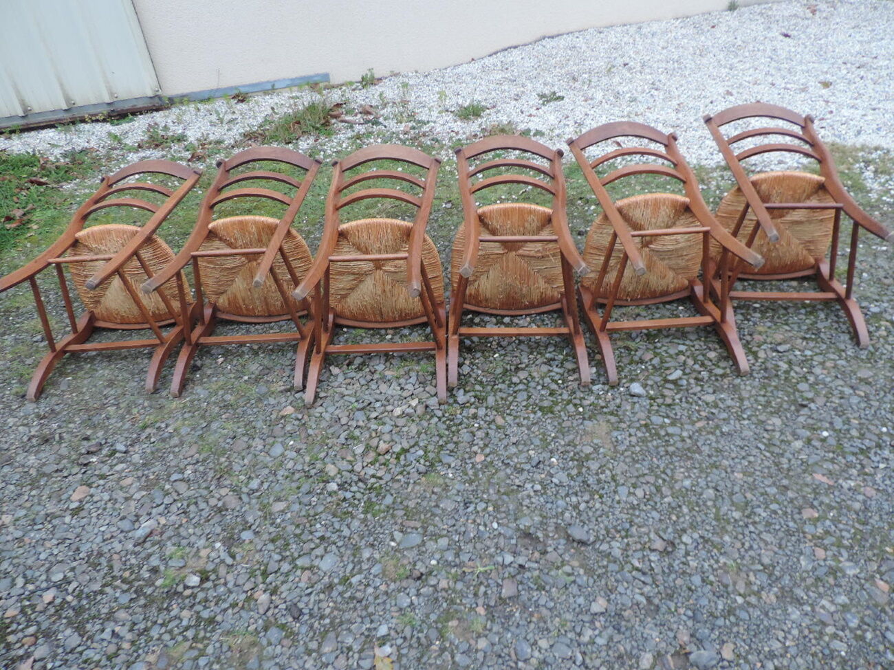 Set of six 1970 oak chairs