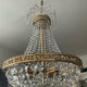 Bronze hot air balloon chandelier and crystal tassels