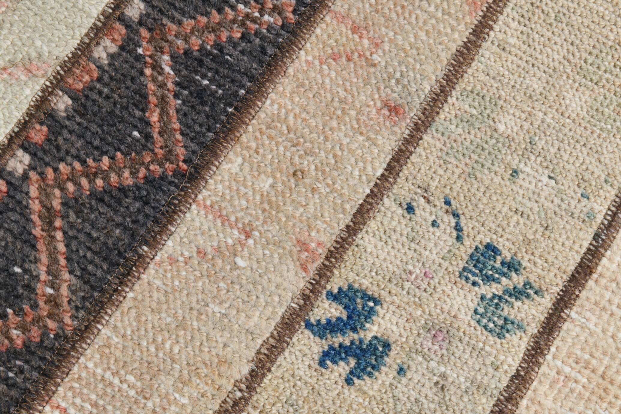 Mid Century Modern Vintage Runner Rug, 71x290Cm