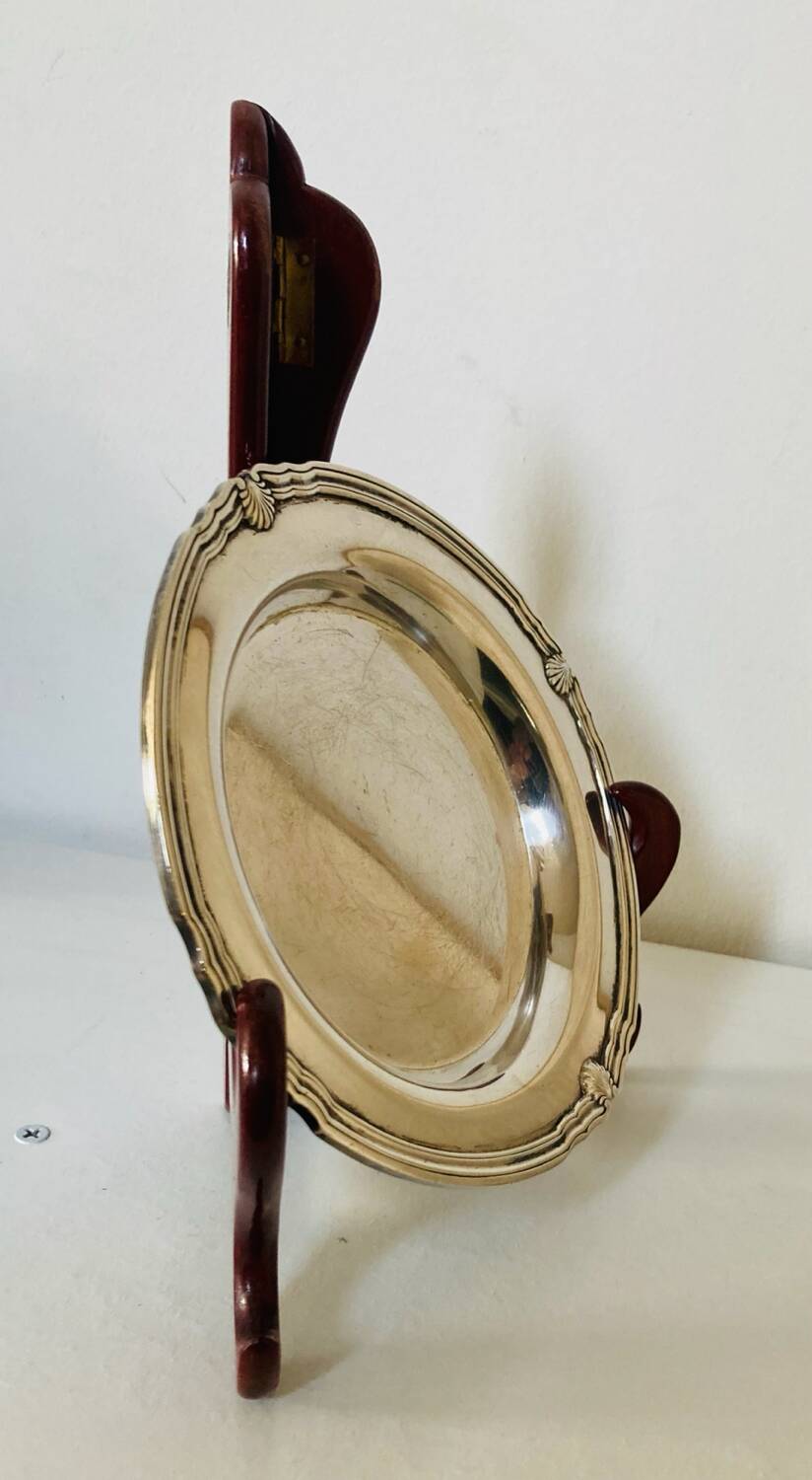 Christofle / galia trays in hallmarked silver metal in their case
