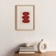 Peinture abstraite sur papier illustration rouge signée Eawy