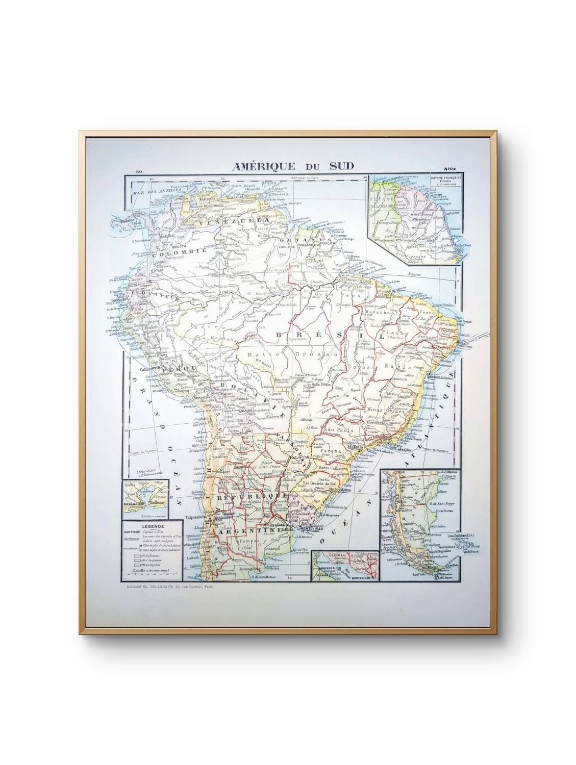Printed in 1900, South America.