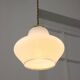 Small Mid-Century Italian Brass and Opaline Pendant Lamp