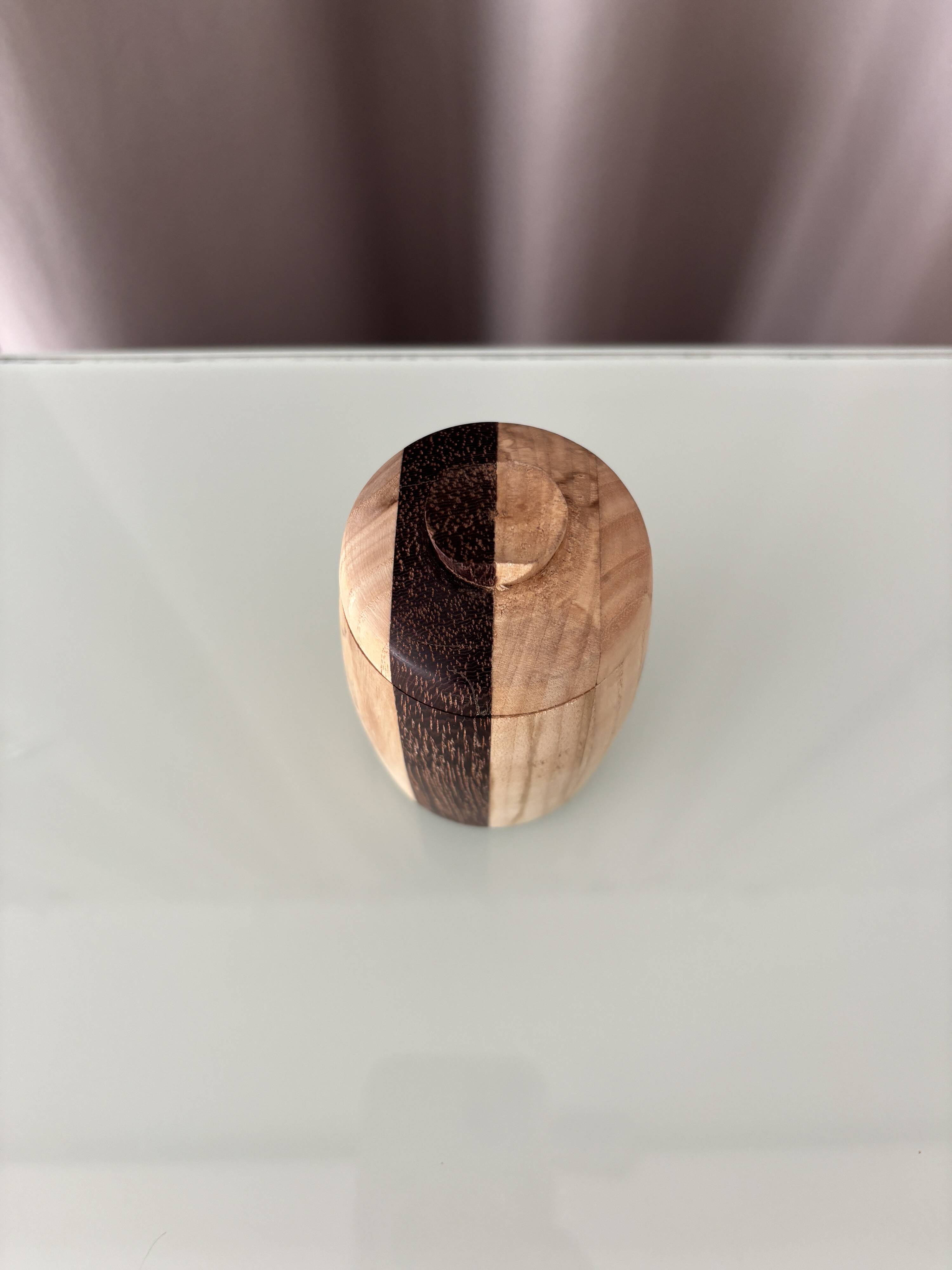 Scandinavian Hand-Turned Wooden Lidded Pot, Denmark, 1970s