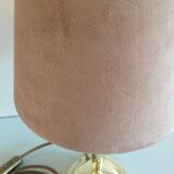 Golden metal lamp and lampshade fishing skin / vintage 70s-80s