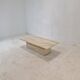 Rectangle Travertine Coffee or Side Table with Brass, Italy 1980s