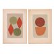 Duo de peintures  sur papier ancien -B53 et B60 -   tableaux abstraits signés eawy
