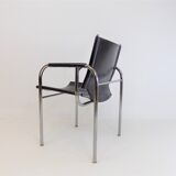 Strässle HE leather lounge chair by Hans Eichenberger