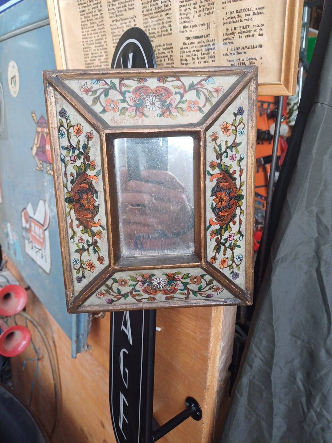 mirror frame and glass painting