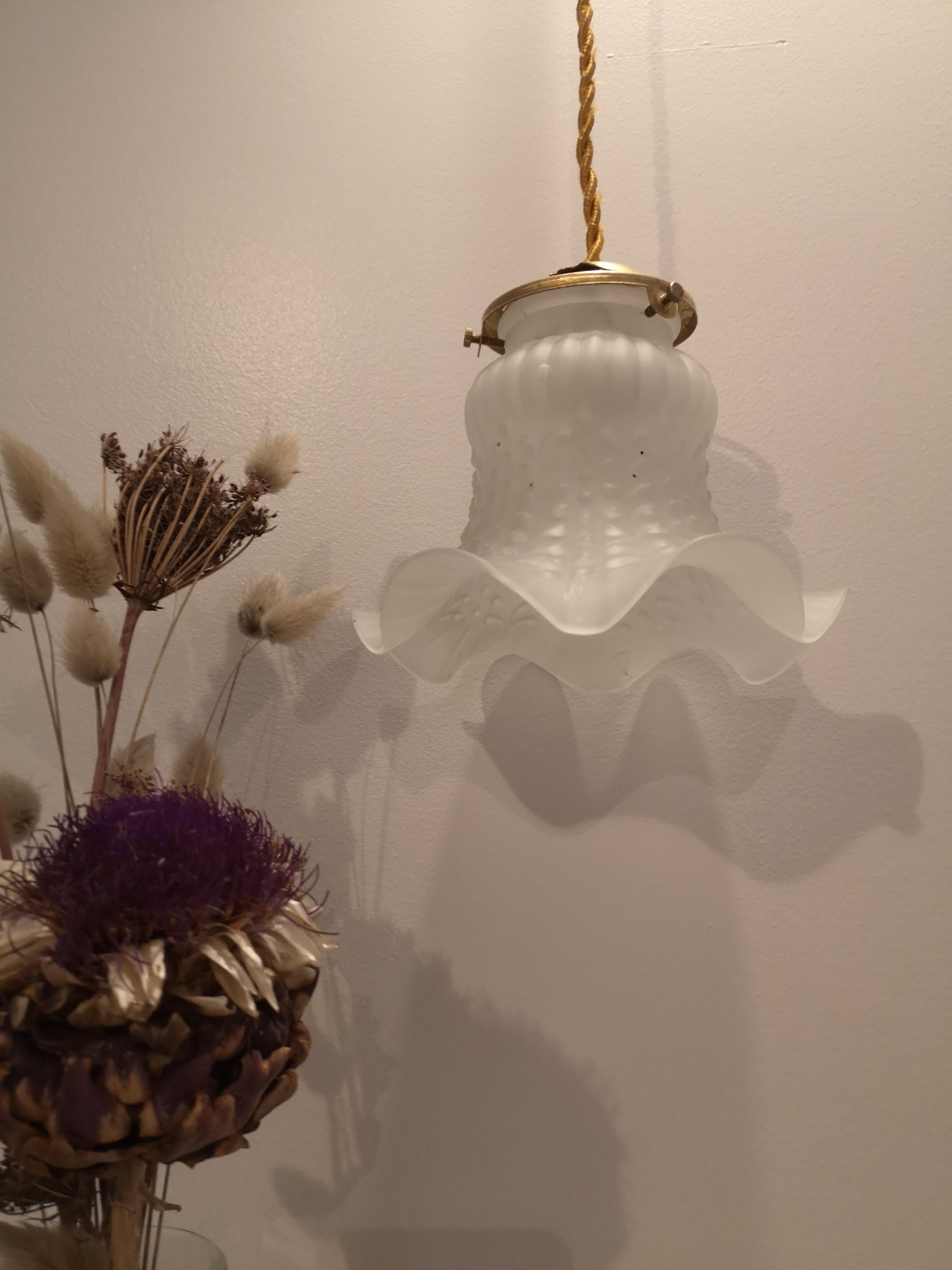 Old opaline hanging lamp