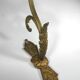 Swan neck wall light in gilded brass and glass
