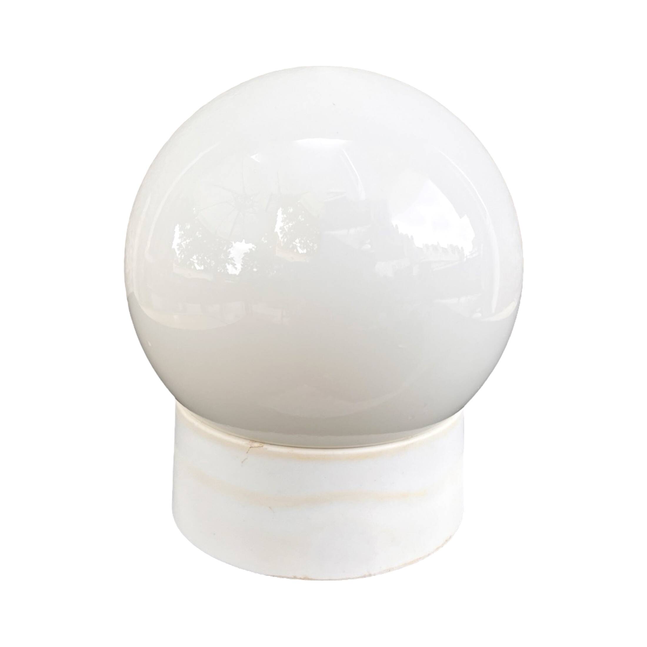 White spherical wall lamp, Elektrosvit Nové Zámky, Czechoslovakia, 1960s.