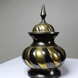 Twisted brass covered pot, vintage Indian craftsmanship from the 60s-80s.
