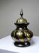 Twisted brass covered pot, vintage Indian craftsmanship from the 60s-80s.