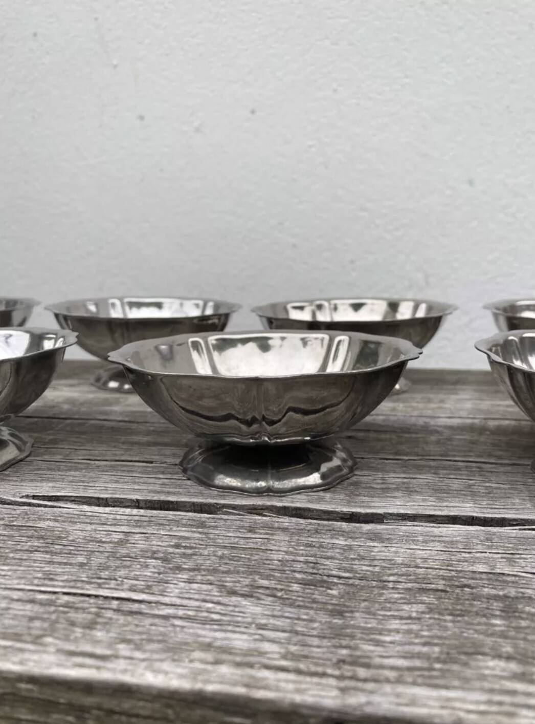 8 stainless steel cups 1970